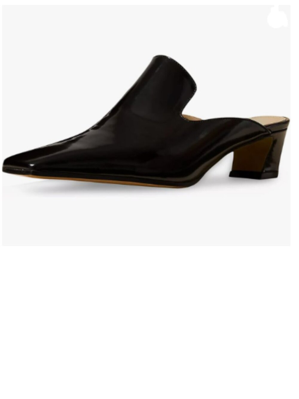 FSJ Black Chunky Low Heel Mules Closed Square Toe Backless Slip On Slides Clogs